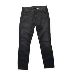 Mother The Looker Crop Ankle Skinny Jeans Size 27 Lies & Shadows Black Gray
